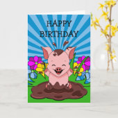 Verjaardag van het varken in de modder kaart (Gele Bloem)
