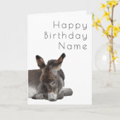 Verjaardag van het veulen van de ezel kaart (Gele Bloem)