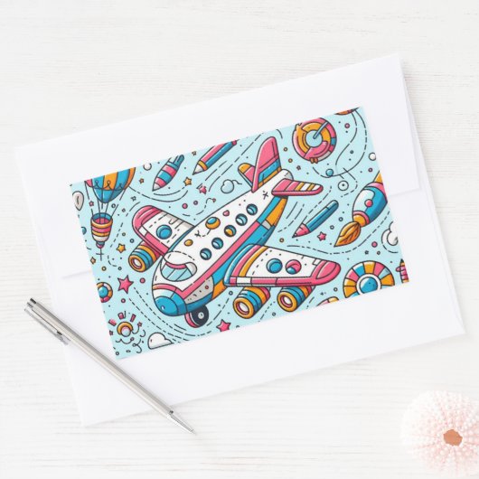 Verjaardag van het vliegtuig Sticker (Envelop)