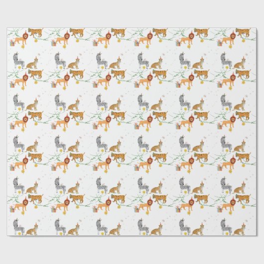 Verjaardag van het wilde Oerwoud Cadeaupapier (Vlak)