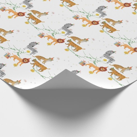 Verjaardag van het wilde Oerwoud Cadeaupapier (Hoek)