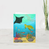 Verjaardag van het Zee Animals Kind Bedankkaart (Achterkant)