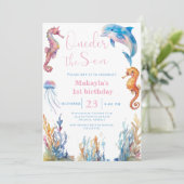 Verjaardag van het Zee onder zeedieren Kaart (Staand voorkant)