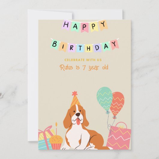 verjaardag van hond gepersonaliseerd kaart (Voorkant)
