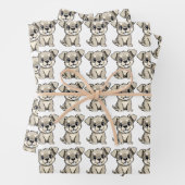 Verjaardag van huisdier en kind inpakbladen inpakpapier vel (In situ)