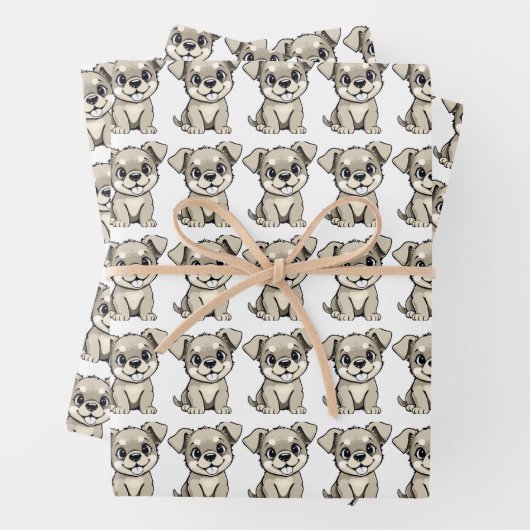 Verjaardag van huisdier en kind inpakbladen inpakpapier vel (In situ)