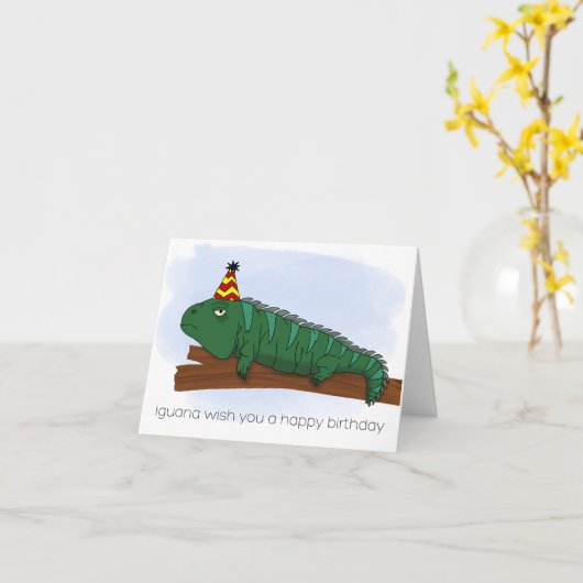 Verjaardag van Iguana Kaart (Gele Bloem)