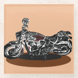 Verjaardag van Indian MotorBike Glazen Onderzetter