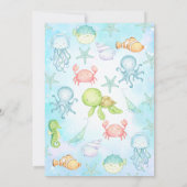 Verjaardag van jongen: Shellebrate zeeschildpad on Kaart (Achterkant)