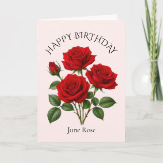 Verjaardag van Juni Roos Kaart