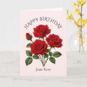 Verjaardag van Juni Roos Kaart (Gele Bloem)