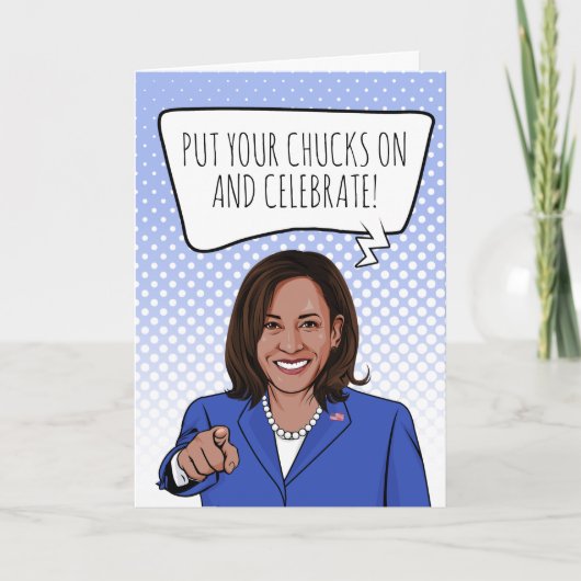 Verjaardag van Kamala Harris: Doe je Chucks aan Kaart (Voorkant)
