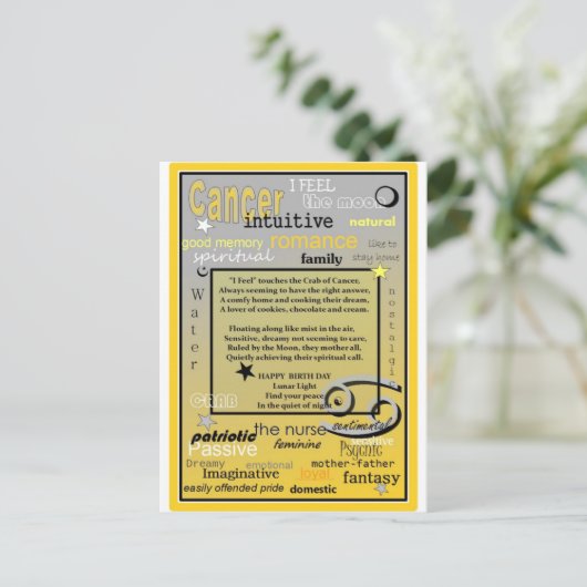 VERJAARDAG VAN KANKER BRIEFKAART (Staand voorkant)