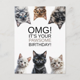Verjaardag van kattenvrouw | OMG! Het is je verjaa Briefkaart