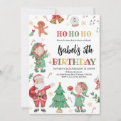 Verjaardag van Kerstman en elfen Kaart (Voorkant)