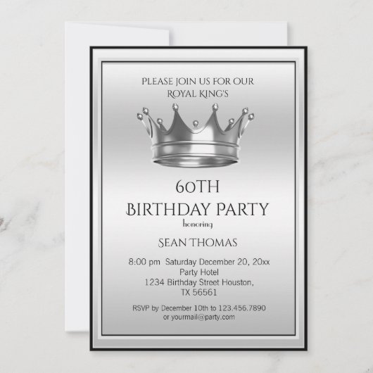 Verjaardag van King's Silver Crown Man Kaart (Voorkant)
