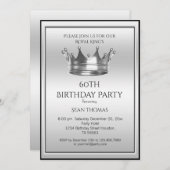 Verjaardag van King's Silver Crown Man Kaart (Voorkant / Achterkant)