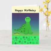 Verjaardag van kleine dinosaurus kaart (Gele Bloem)