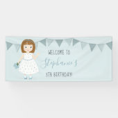 Verjaardag van Kleine Wilde Bloem Spandoek (Horizontaal)