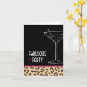 Verjaardag van Leopard Martini Kaart (Gele Bloem)