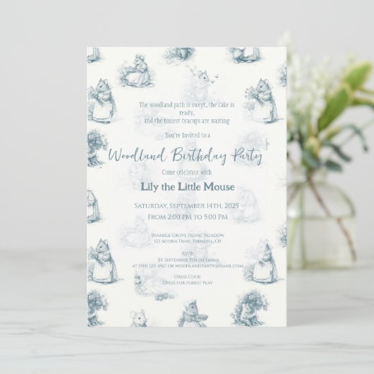 Verjaardag van Little Mouse Kaart (Staand voorkant)