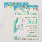 Verjaardag van Llama-Rama Kaart (Voorkant / Achterkant)