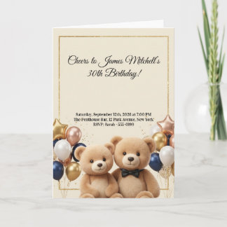 Verjaardag van luxe teddybeer kaart
