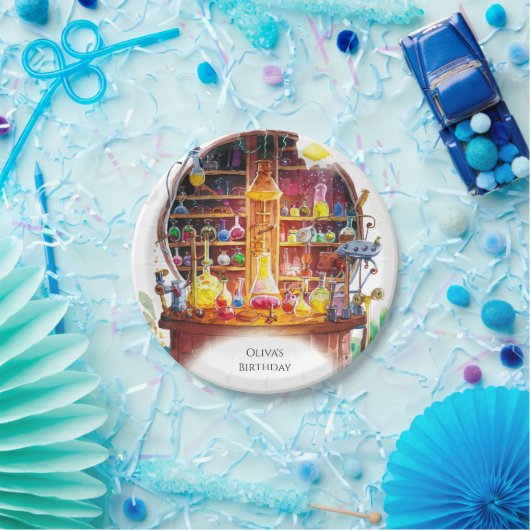 Verjaardag van Magic Scientist van Simple Kinderen Papieren Bordje (Feest)