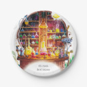 Verjaardag van Magic Scientist van Simple Kinderen Papieren Bordje (Voorkant)