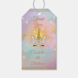 Verjaardag van Magische Eenhoorn Meisje Cadeaulabel