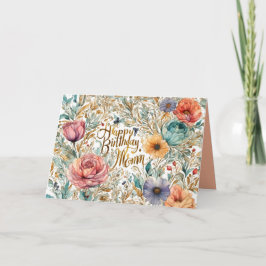 Verjaardag van mama Bloemen Kaart