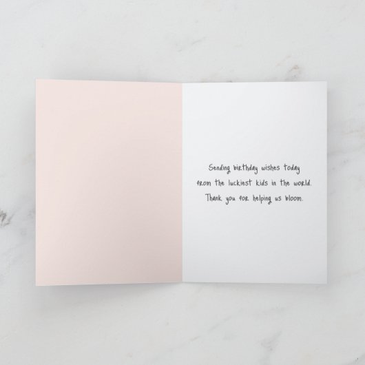 Verjaardag van mama Bloemenboeket met roze Baby vo Kaart (Binnen)