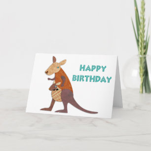 Verjaardag van mama en Baby Kangaroo Kaart