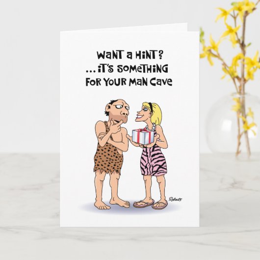 Verjaardag van "Man Cave" Kaart (Gele Bloem)