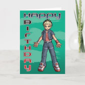 Verjaardag van Manga Dude Kaart (Voorkant)