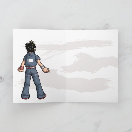 Verjaardag van Manga Dude Kaart (Binnen)