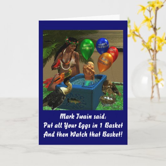 Verjaardag van Mark Twain Kaart (Gele Bloem)