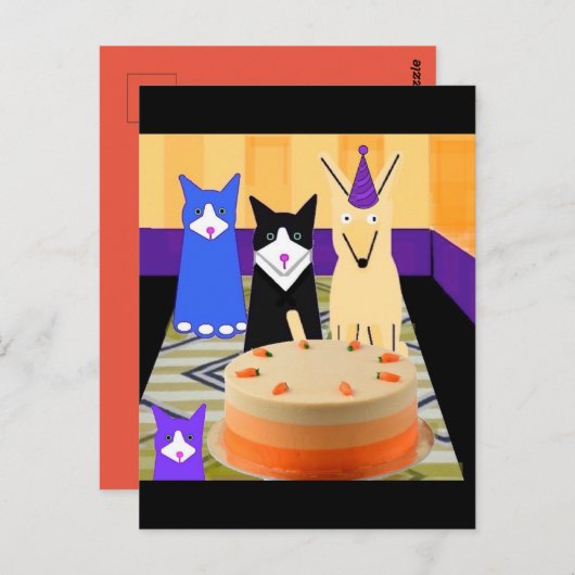 Verjaardag van mijn hond, briefkaart (Voorkant / Achterkant)