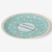 Verjaardag van Mint Green Donut Boy Papieren Bordje (Gekanteld)