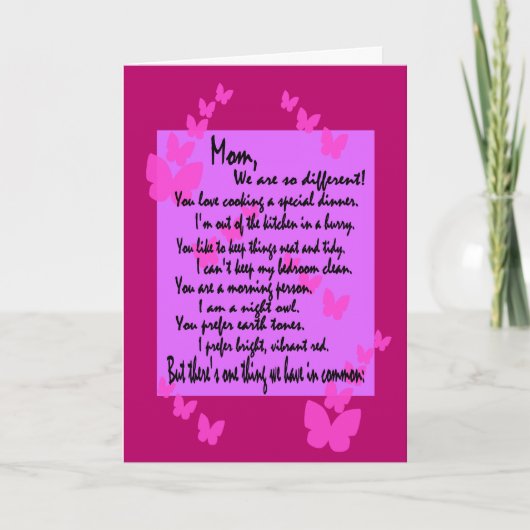 Verjaardag van moeder: anders maar hetzelfde, vol kaart (Voorkant)