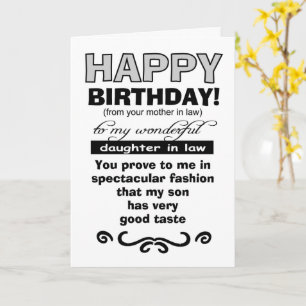 verjaardag van moeder/wet op dochter/wet kaart