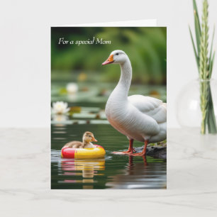 Verjaardag van moeder Witte Gans met Gosling Kaart