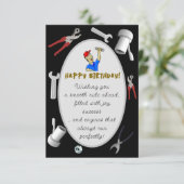 Verjaardag van monteur kaart (Staand voorkant)