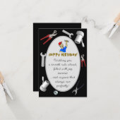 Verjaardag van monteur kaart (Voorkant / Achterkant in situ)