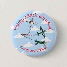 Verjaardag van Mustangs (Blauwe Lucht) Badge Ronde Button 5,7 Cm