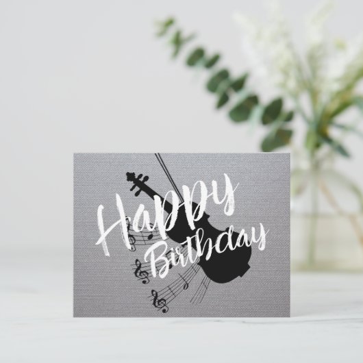 verjaardag van muzikant briefkaart (Staand voorkant)