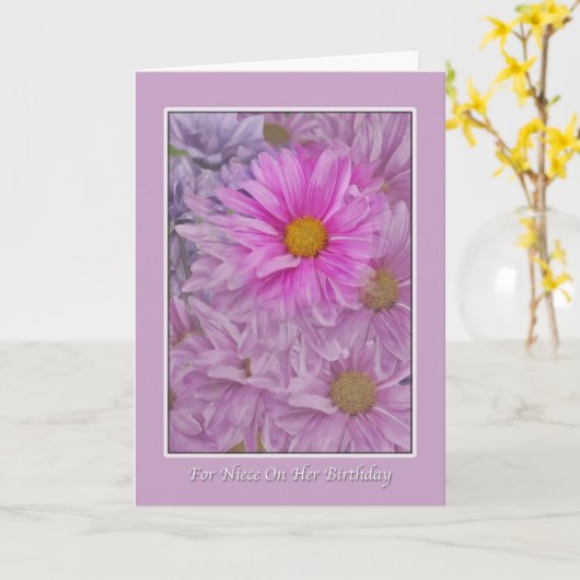 Verjaardag van nichtje, Gerbera Daisies Kaart (Gele Bloem)