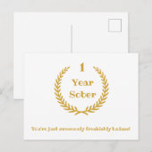 Verjaardag van nuchterheid, aanpasbaar jaar briefkaart (Voorkant / Achterkant)