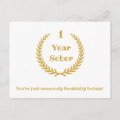 Verjaardag van nuchterheid, aanpasbaar jaar briefkaart (Voorkant)