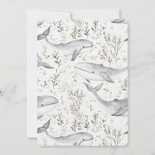 Verjaardag van Oceaan Grijze Walvissen Kaart (Achterkant)